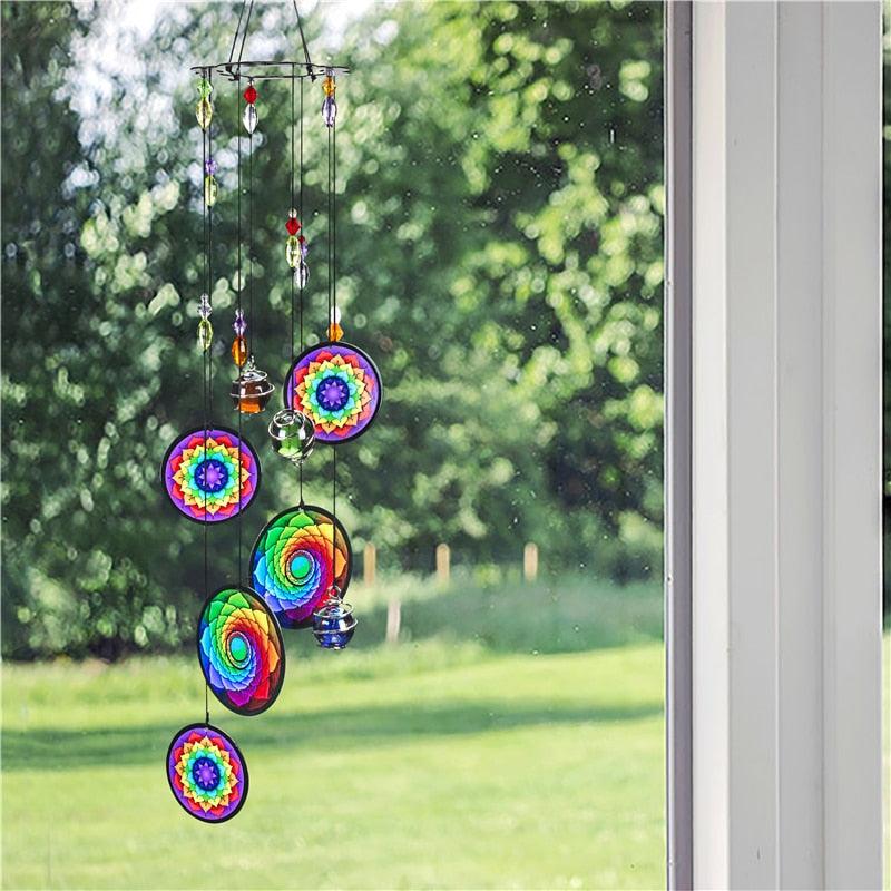 Memorial Wind Chimes Rainbow Maker Window Hanging Sun Catcher Wind Chimes Decoration For Patio Balcony Garden Wall Hanging Ornament Decor