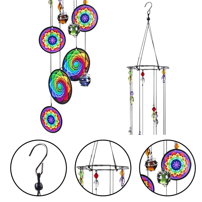 Memorial Wind Chimes Rainbow Maker Window Hanging Sun Catcher Wind Chimes Decoration For Patio Balcony Garden Wall Hanging Ornament Decor