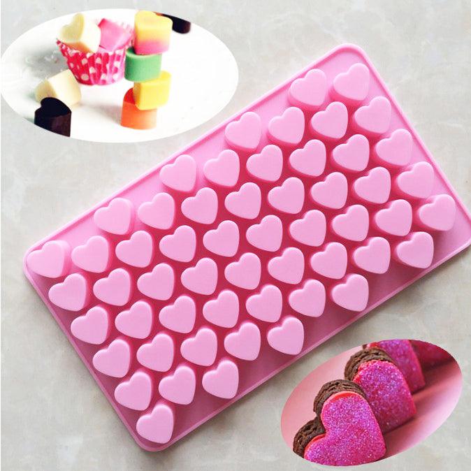 Mini Heart Mold Silicone Ice Chocolate Fondant Mould 3D Pastry Jelly Cookies Baking Cake Decoration Tools 5 Colors Silicone Mold Mini Heart Shape Silicone Ice Cube Molds Trays Chocolate Cute Pink Mold