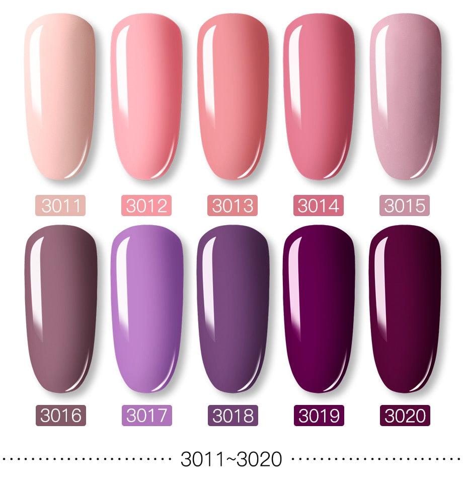 Modern Womens Glossy Colorful 8ml Nail Gel Polish Permanent UV LED  High Quality Crystal Effect Design