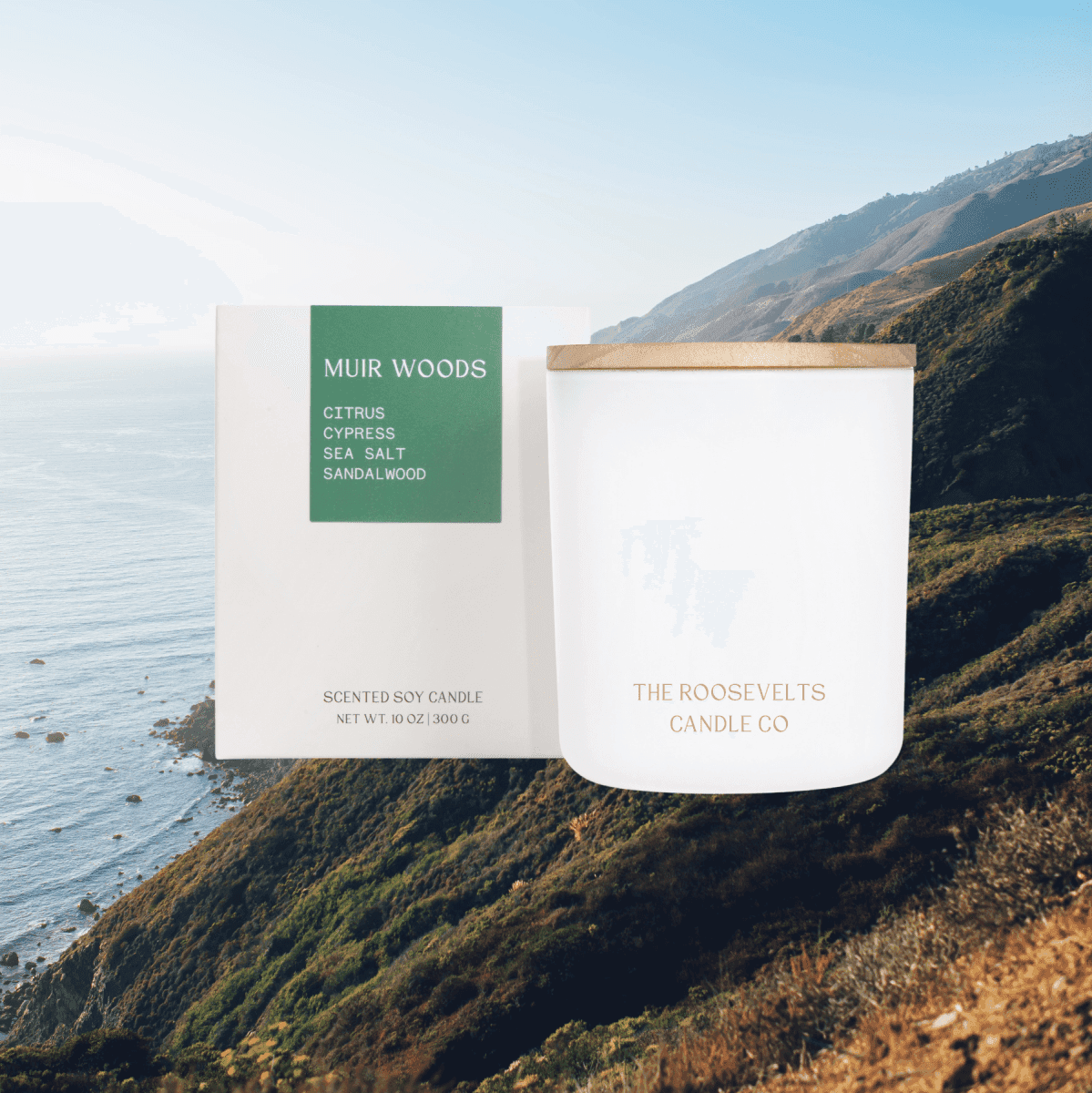 Muir Woods scented candle by The Roosevelts Candle Co.