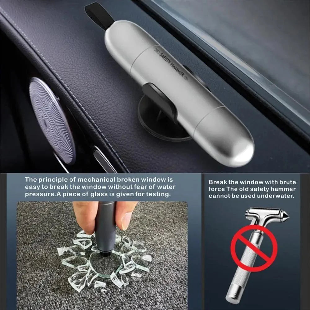 Multifunctional Life-Saving Mini Window Glass Breaker Seat Belt Cutter Safety Hammer Unique Design Car Accessories