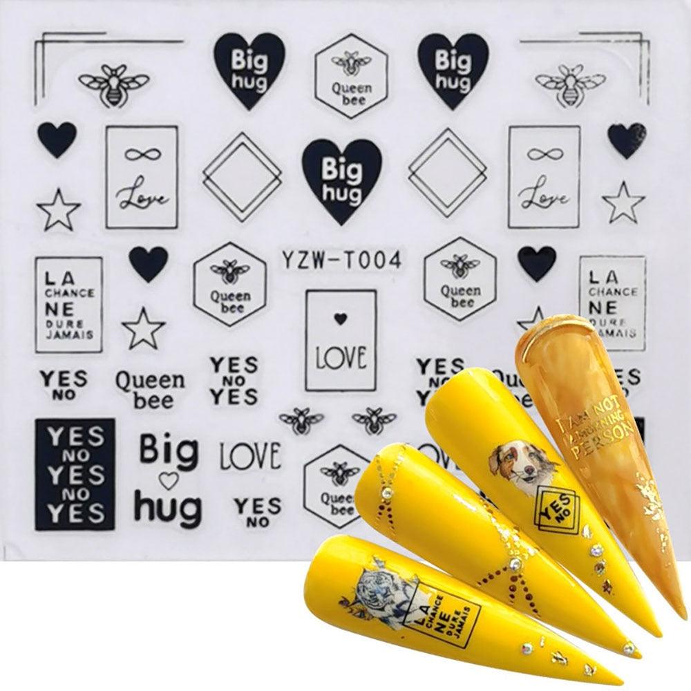 Nail Stickers for Manicure Nail Sticker Sliders For Nails Decal Self-adhesive Nails Figures Transfer Black Accessories Sliders Manicure Decoration 3D Nail Supplies Holographic Decals Transfer Sliders Nail Design Manicures Nail Self-Adhesive Sticker
