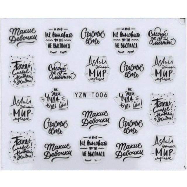 Nail Stickers for Manicure Nail Sticker Sliders For Nails Decal Self-adhesive Nails Figures Transfer Black Accessories Sliders Manicure Decoration 3D Nail Supplies Holographic Decals Transfer Sliders Nail Design Manicures Nail Self-Adhesive Sticker