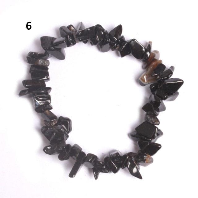 Natural Lucky Stone Beads Bracelet Multiple Colors Bracelets Beautiful Crystal Bracelets Natural Gemstone Crystal Stretch Bracelets Distance Energy Bracelet For Women Girls
