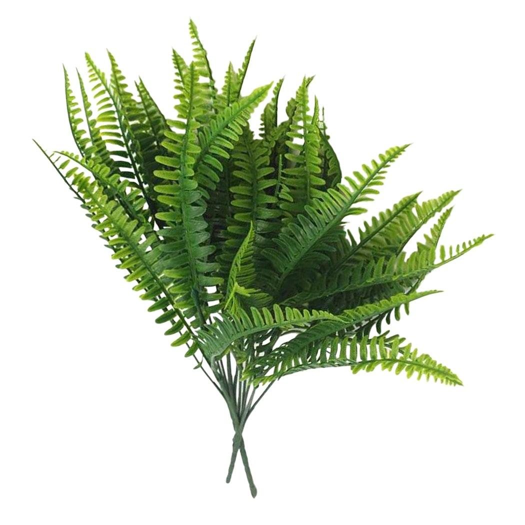 New Artificial Shrubs Boston Fern Grass Fake Green Bushes Indoor Outdoor UV Resistant Indoor Outside For Home Garden Porch Window Décor