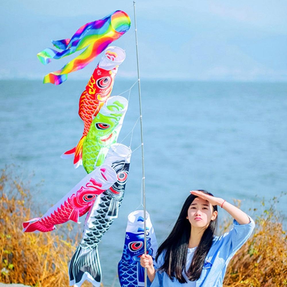 New Carp Wind Sock Flag Wind Chimes Home Outdoors Hanging Decorations Yard Hanging Décor For Room Gift Memorial Patio Garden