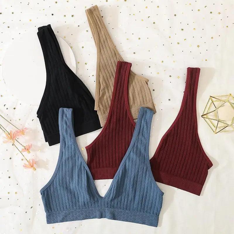 New Comfortable Seamless Sports Bras For Women And Girls Top Female Brassiere Deep V Sexy Women's Underwear Backless