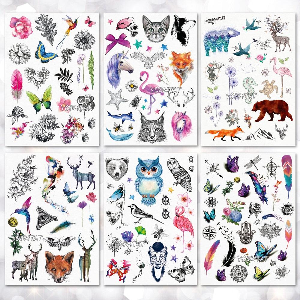New Different Animals Waterproof Temporary Sticker Tattoo Cute Little Colorful Children Tattoos