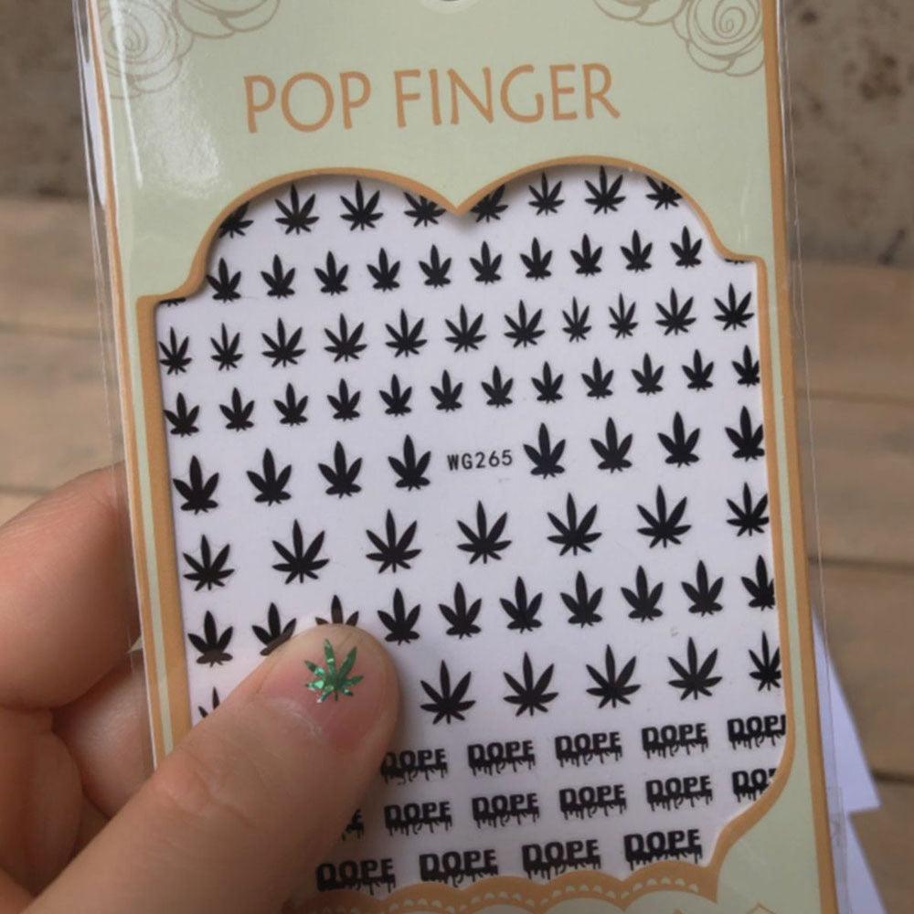 New Mixed Acrylic Stickers Manicure Decoration Weed Leaf Designs Nail Accessories Nail Art Decals Water Transfer Nail Decals Sticker For Pretty Girl Self-Adhesive Nail Decals Designer Nail Stickers for Acrylic