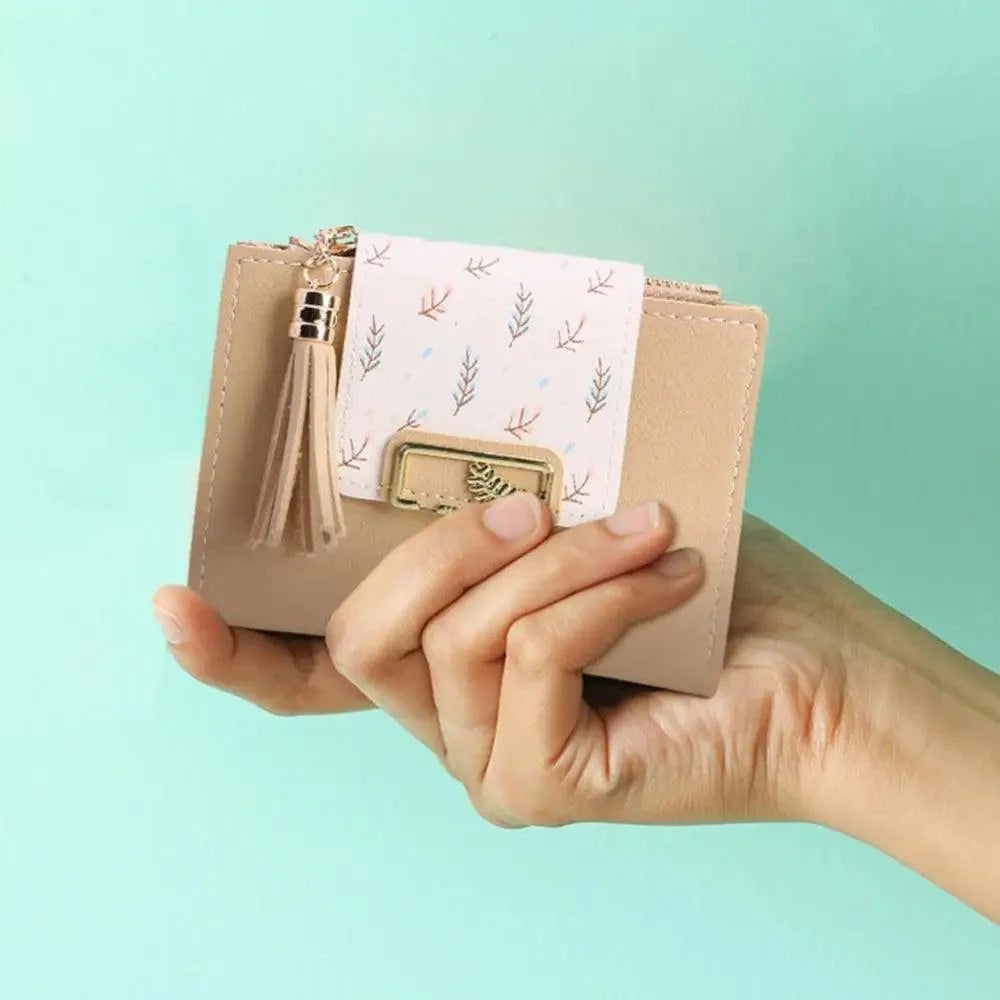 New Short PU Leather Clutch Bags Card Holder Wallet And  Small Coin Purse for Women And Girls