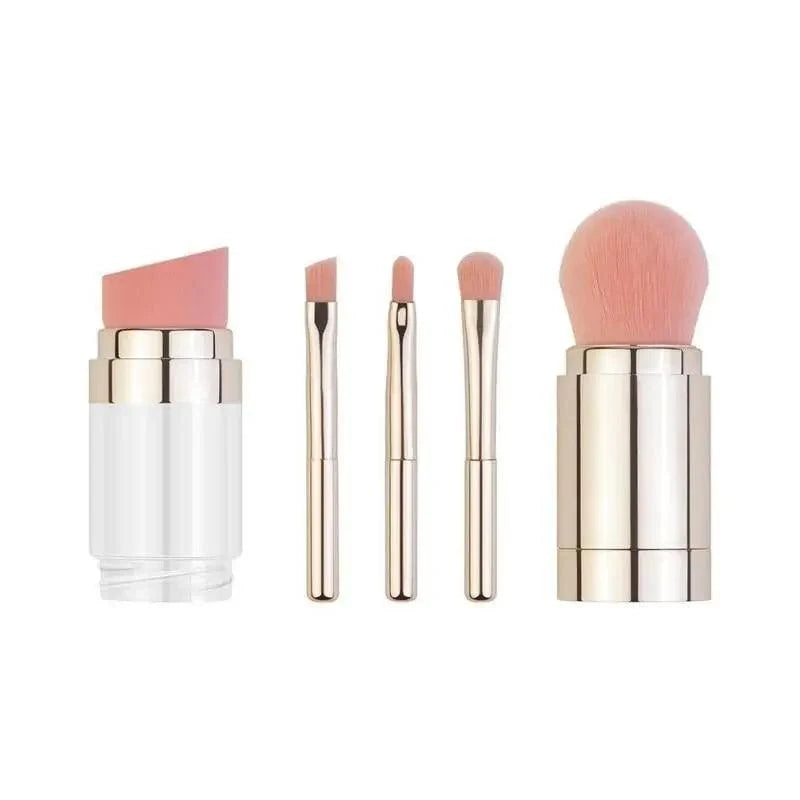 New Vintage Style 4 In 1 Makeup Brushes For Foundation, Eyebrow Shadow, Eyeliner Blush Powder, Brush Cosmetic And Concealer Professional Makeup Brush