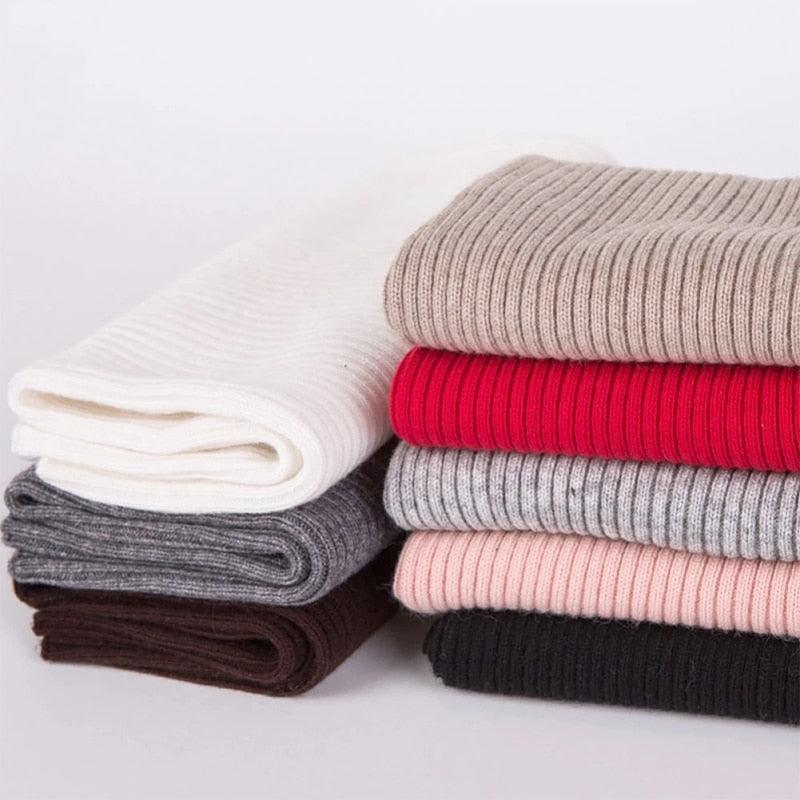 New Winter Autumn Solid Color Soft Cashmere Knit Ring Scarves Neck Warmer Elastic Neck Gaiter Head Wrap Headwear Comfort Collar Female Winter One Loop Scarf For Women