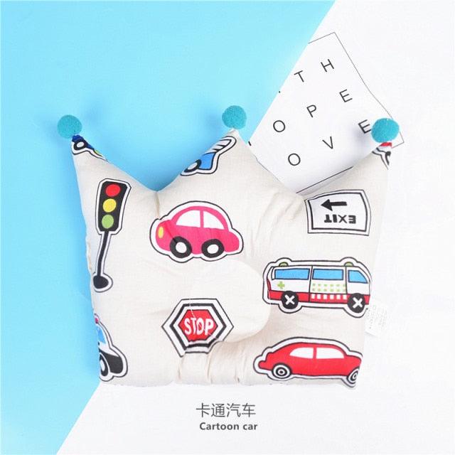 Newborn Baby Shaping Pillow Cute Crown Shape Backrest Cushion Anti-head Correction Bed Neck Support Pillows Baby Pillow Baby Bedding Air Mesh Organic Cotton Soft Baby Pillow Newborn Anti Flat Head Syndrome for Crib Cot Baby Pillow