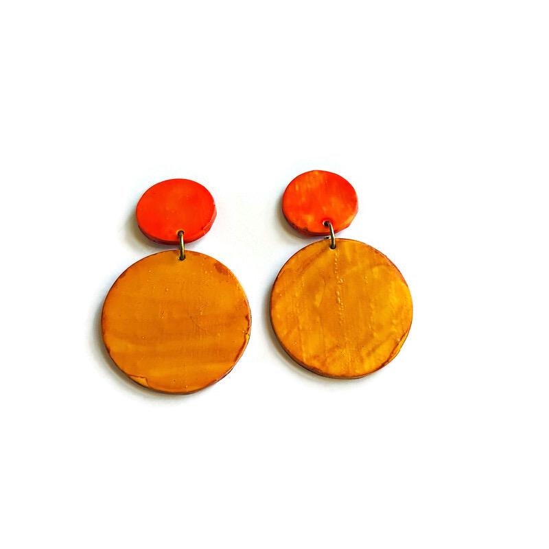 Bright Summer Jewelry Set- Circle Necklace & Earrings