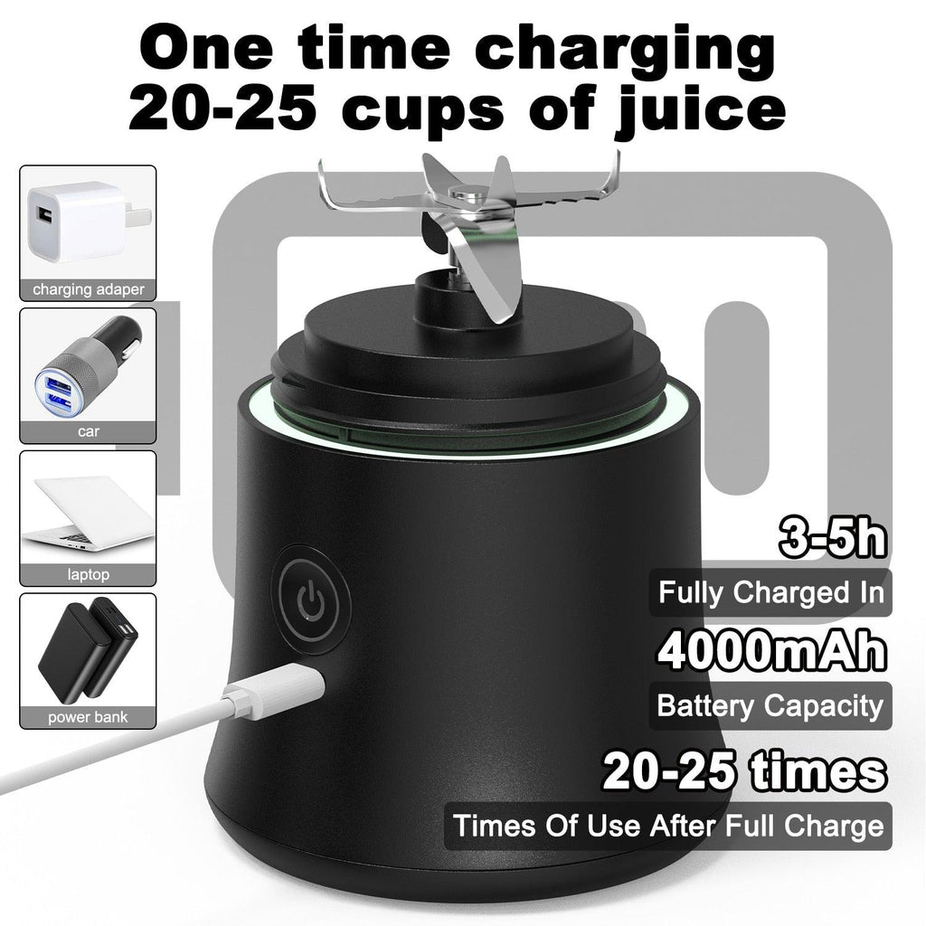 Portable Blender 600ml Electric Juicer Fruit Mixers 4000mah Usb Rechargeable Smoothie Mini Blender Personal Juicer Colorful Cup  Personal Size Blender Mini Fruit Mixer Milkshake Smoothie Maker With Usb Rechargeable Juicer