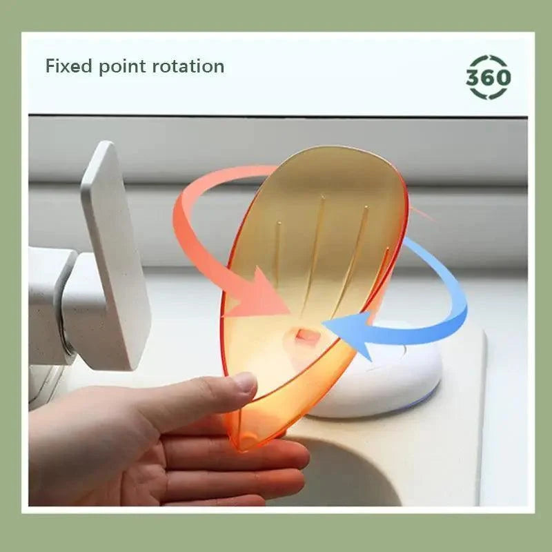 Portable Soap Dish Leaf Shape Soap Holder Leaf Shaped Soap Box Soap Dish For Bathroom Suction Cup Bathroom Storage For Soap Soap Dishes Sponge Container with Suction Cup Leaf Shape Self Draining for Bathroom Kitchen Sink