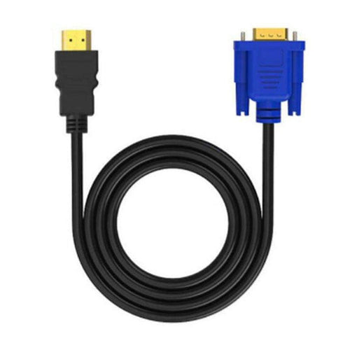 1.8M HDMI Compatible Cable To VGA Adapter Digital 1080P HDTV With Audio Converter Adapter Gold-Plated HDMI To VGA Connector Cable Compatible For Computer Desktop Laptop PC Monitor Projector HDTV 1.8M by Stevvex