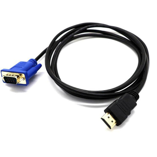 1.8M HDMI Compatible Cable To VGA Adapter Digital 1080P HDTV With Audio Converter Adapter Gold-Plated HDMI To VGA Connector Cable Compatible For Computer Desktop Laptop PC Monitor Projector HDTV 1.8M by Stevvex