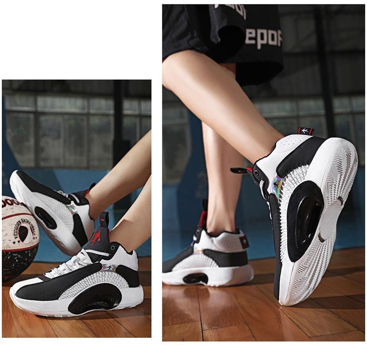 Men's Casual Breathable Comfortable Cushioned Soft Professional Sports Basketball Shoes Outdoor Street Sports Shoes Lightning Professional Anti Slip Sports Shoes For Running Walking