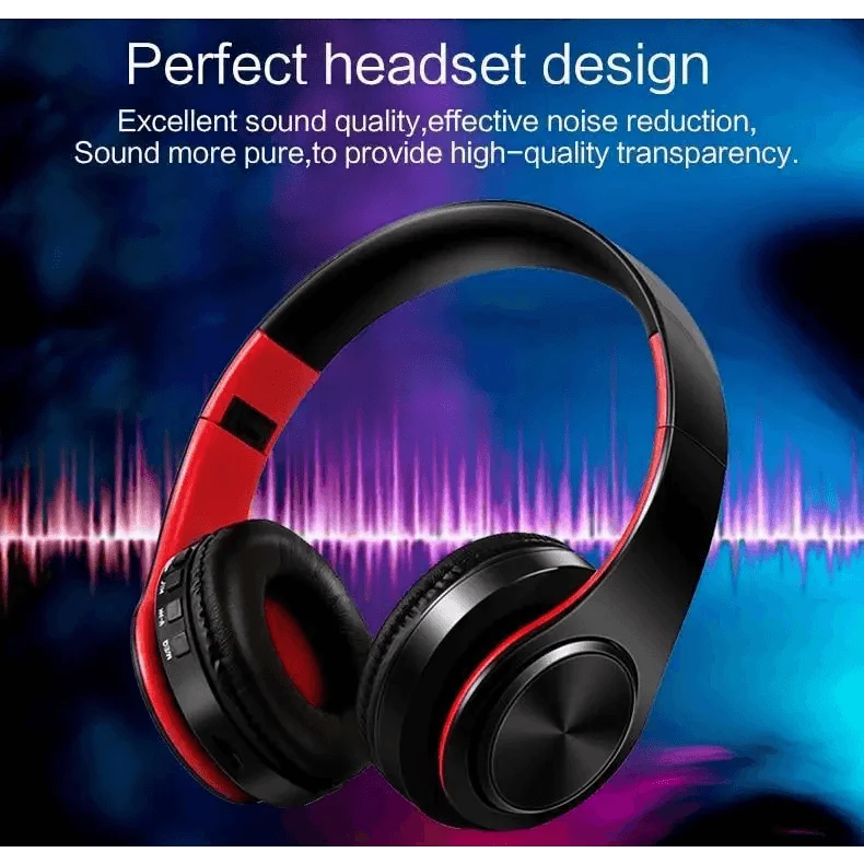 Retro Stereo Earphones Bluetooth Headphone Music Headset FM And Support SD Card With Mic And Volume Control, Wireless And Wired Headset