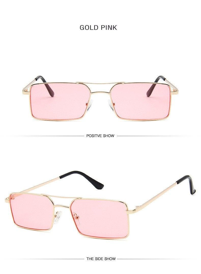 Retro Summer Rectangle Sunglasses For Women Glasses Style New Vintage Design Sun Glasses Metal Lightweight Frame Glasses For Women
