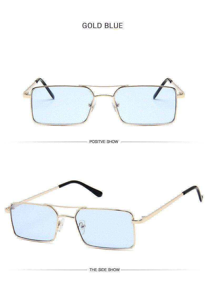 Retro Summer Rectangle Sunglasses For Women Glasses Style New Vintage Design Sun Glasses Metal Lightweight Frame Glasses For Women