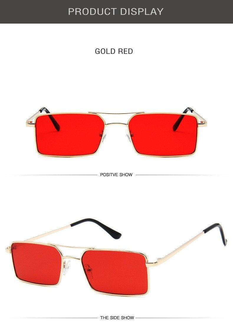 Retro Summer Rectangle Sunglasses For Women Glasses Style New Vintage Design Sun Glasses Metal Lightweight Frame Glasses For Women