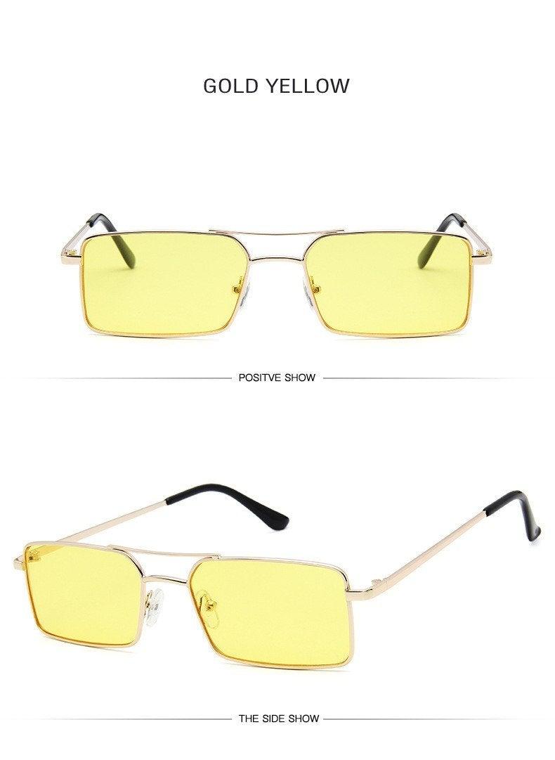 Retro Summer Rectangle Sunglasses For Women Glasses Style New Vintage Design Sun Glasses Metal Lightweight Frame Glasses For Women
