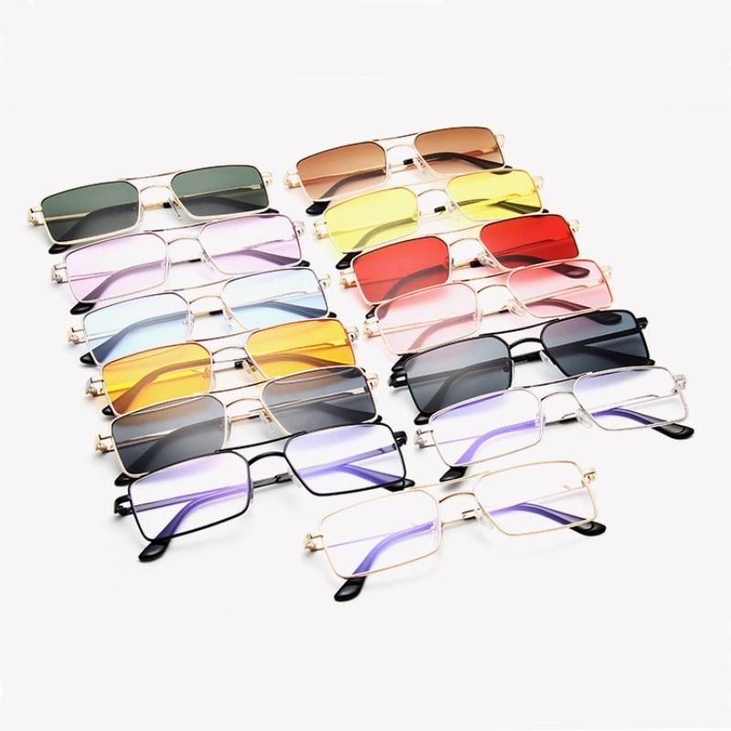 Retro Summer Rectangle Sunglasses For Women Glasses Style New Vintage Design Sun Glasses Metal Lightweight Frame Glasses For Women