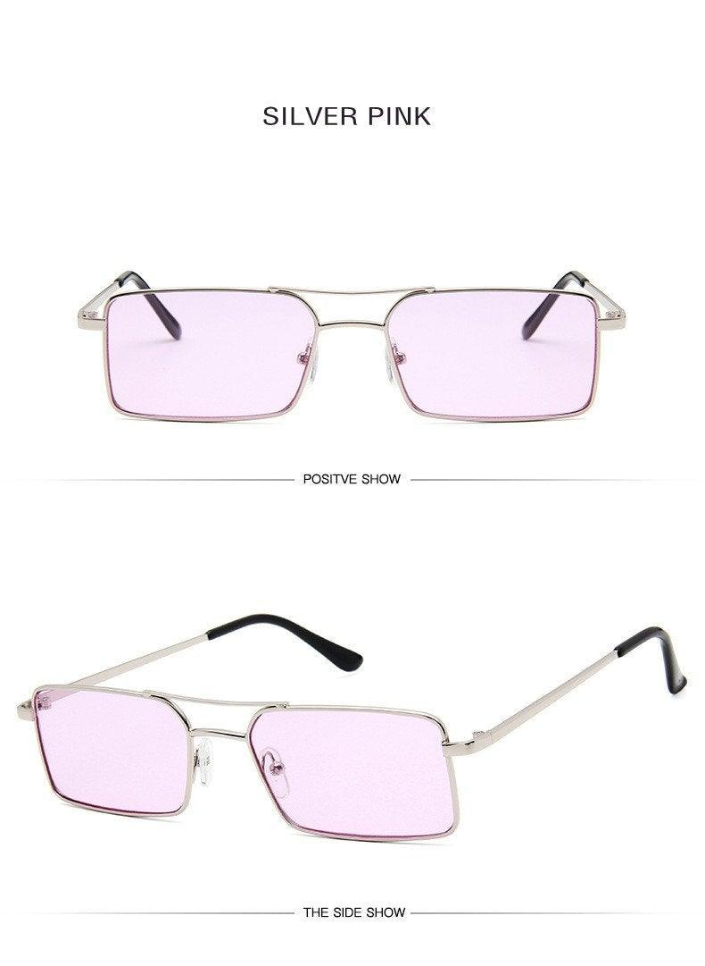 Retro Summer Rectangle Sunglasses For Women Glasses Style New Vintage Design Sun Glasses Metal Lightweight Frame Glasses For Women