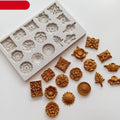 Reusable Retro Silicone Fondant Chocolate Aroma Stone Ornaments Resin Sugarcraft Mold For Pastry Cup Cake Decorating Crystal Stones Silicone Mold For Kitchen