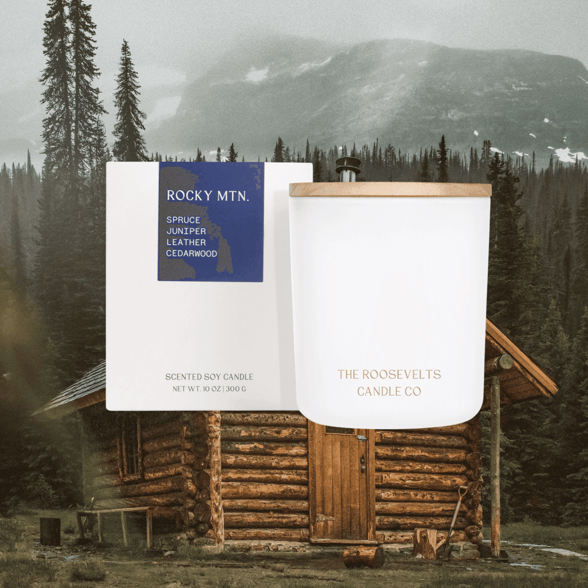 Rocky Mountain Candle - Leather and Cedarwood Scent