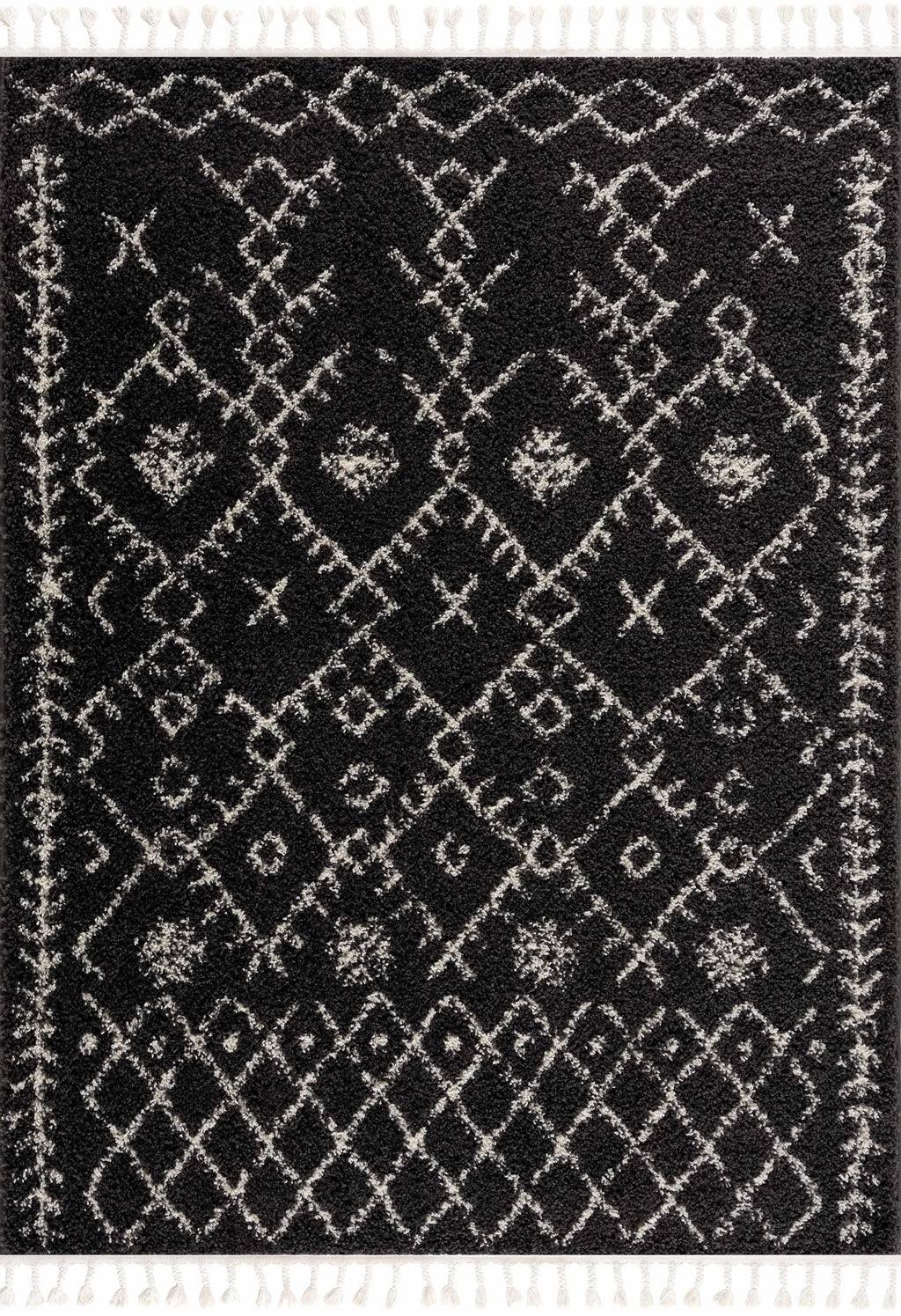 Thetford Black Berber Shag Rug for Home Decor