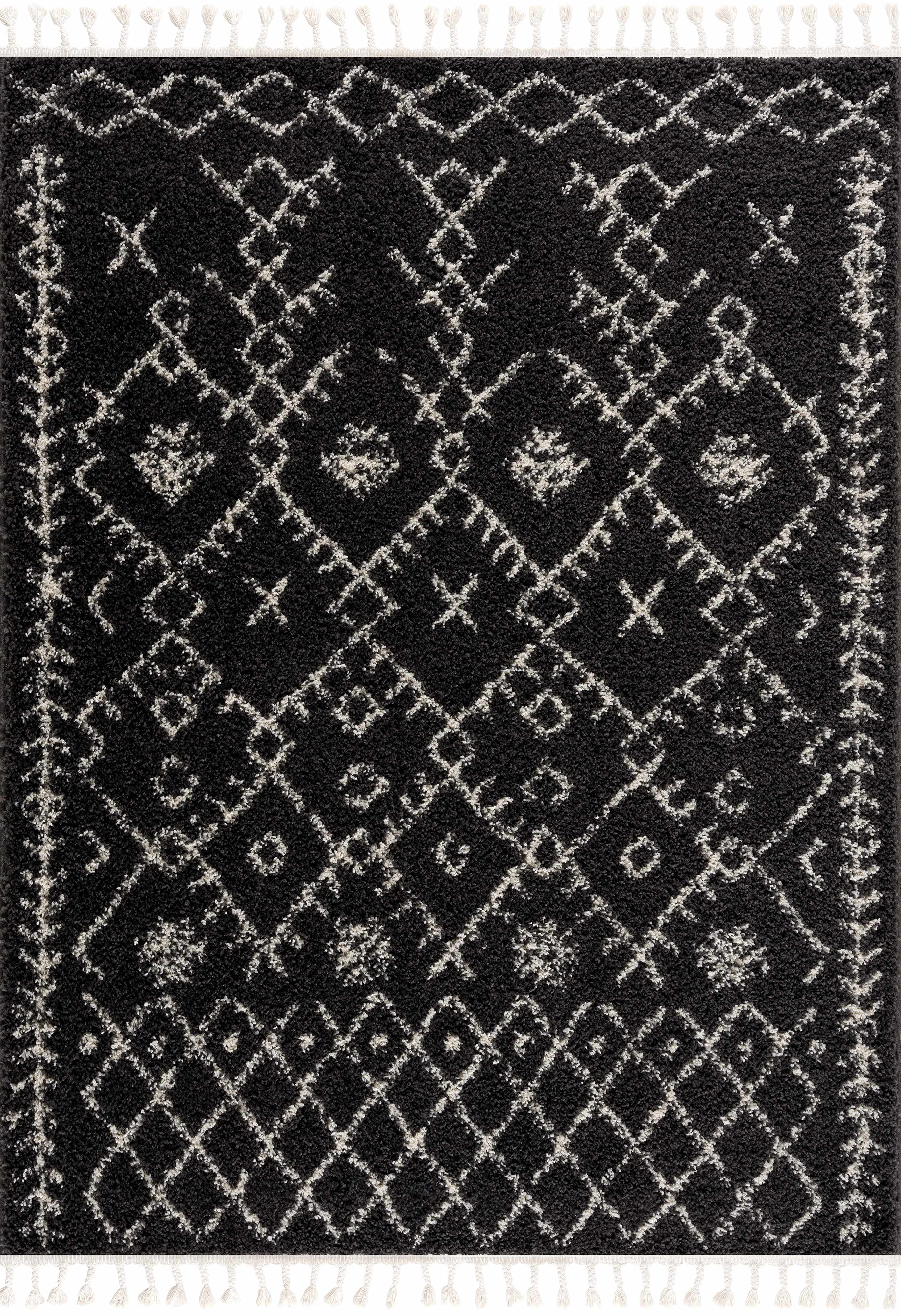 Thetford Black Berber Shag Rug for Home Decor