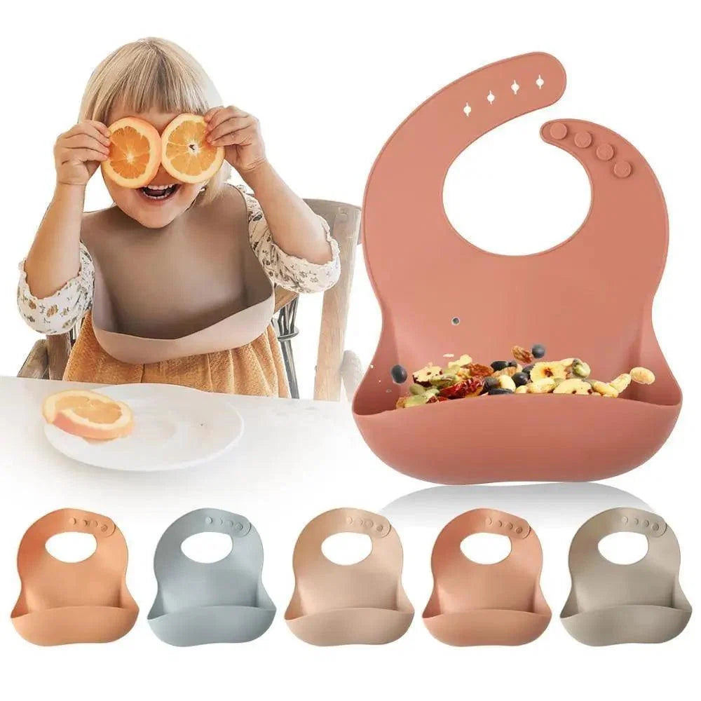 Silicone Bibs For Kids Newborn Baby Feeding Tableware Waterproof  Baby Bibs For Toddler Bib For Kids