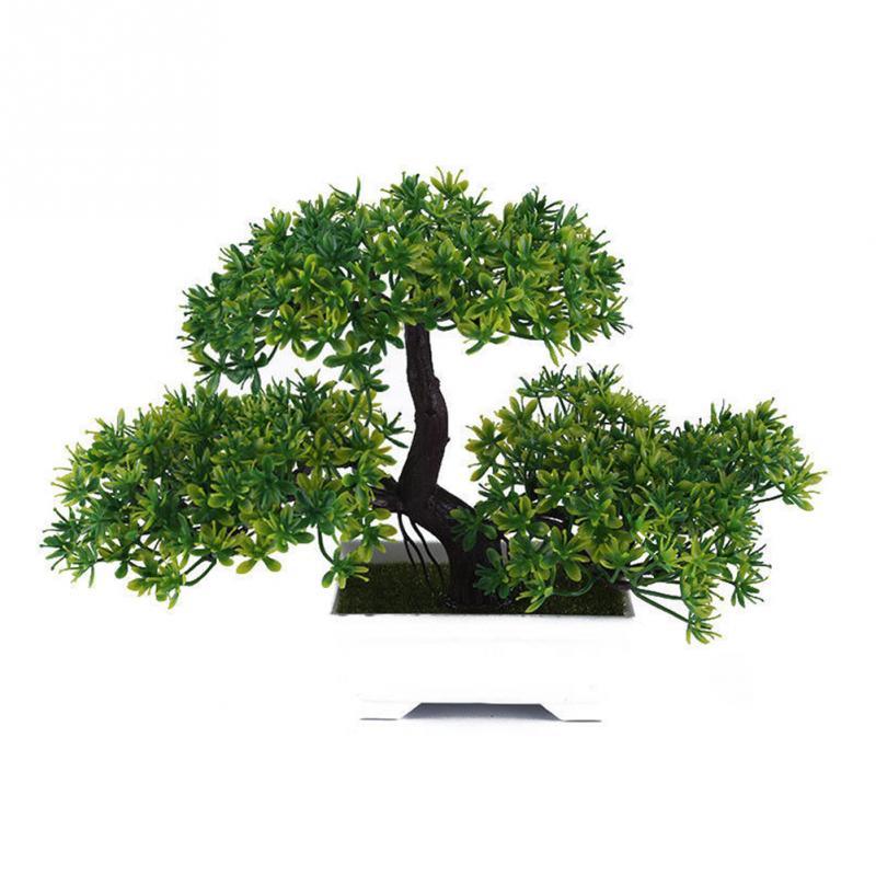 Simulation Lifelike Simple Potted Decor Artificial Bonsai Pine Tree Decorative Bonsai Ornaments Fake Gift Artificial Accessories Fake Flowers Arrangements for Home Decoration