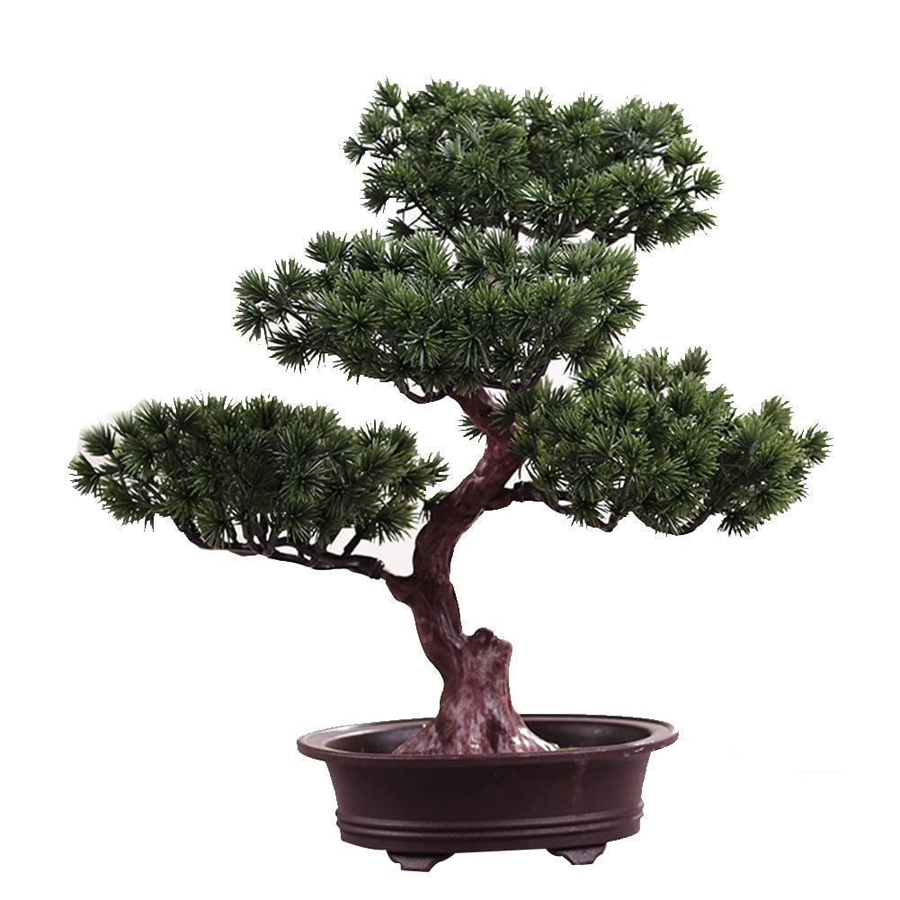 Simulation Lifelike Simple Potted Decor Artificial Bonsai Pine Tree Decorative Bonsai Ornaments Fake Gift Artificial Accessories Fake Flowers Arrangements for Home Decoration