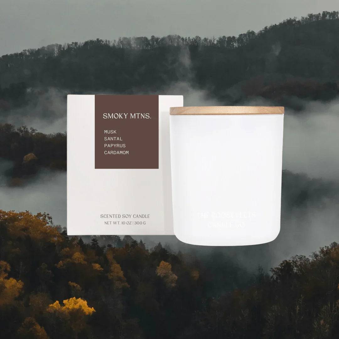 Smoky Mountain scented candle for cozy ambience