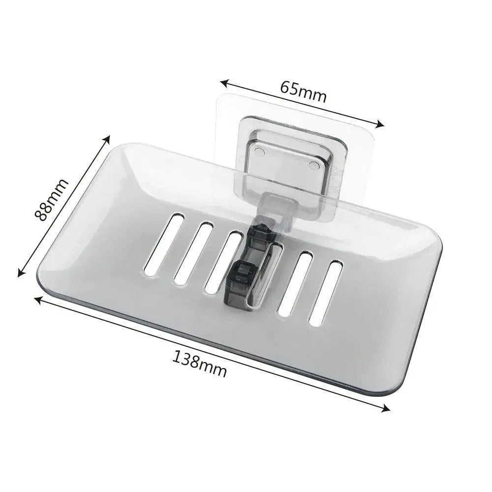 Soap Dish Suction Cup Soap Dish Soap Dish for Bathroom Case Soap Box Dish Storage Plate Drain Soap Box Soap Holder Transparent Soap Dish Drainer Tray - Suction Cup Soap Dish Holder Wall Mounted for Bathroom Shower