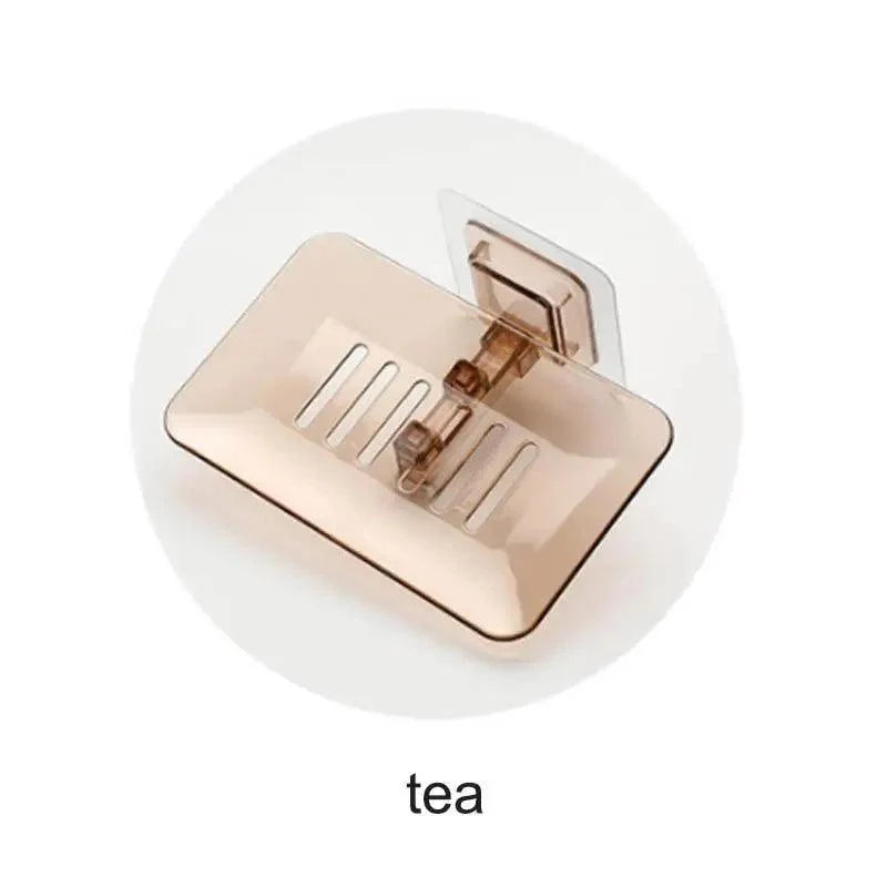 Soap Rack No Drilling Wall Mounted Double Layer Soap Holder Soap Sponge Dish Bathroom Accessories Soap Dishes Self Adhesive Soap Dish Bar Soap Holder Soap Dishes Tray Saver Case Box for Shower Bathroom Kitchen Dish Drainer Drying Rack