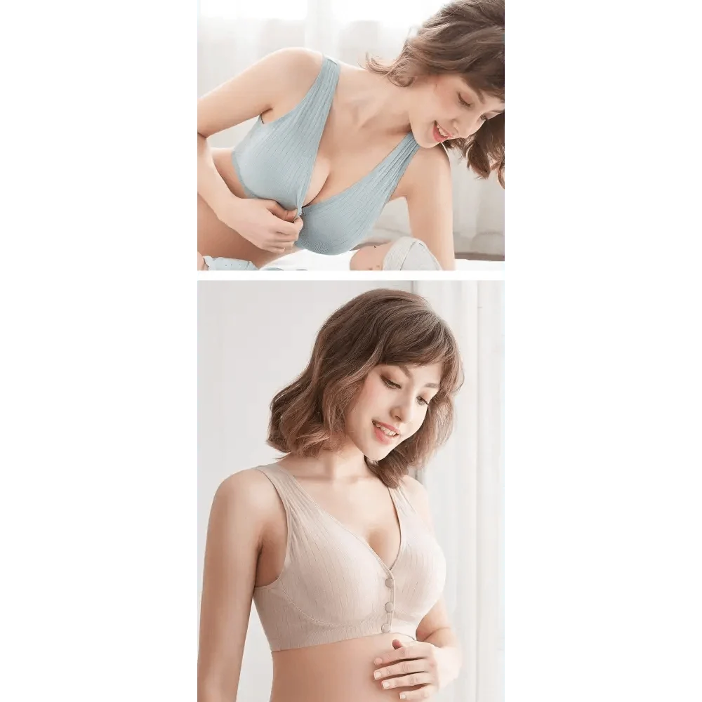 Soft And Comfortable Cotton Nursing Bra Breathable Breastfeeding Bras for Women Maternity Bra Plus Big Size Easy Feeding Bra Wire Free