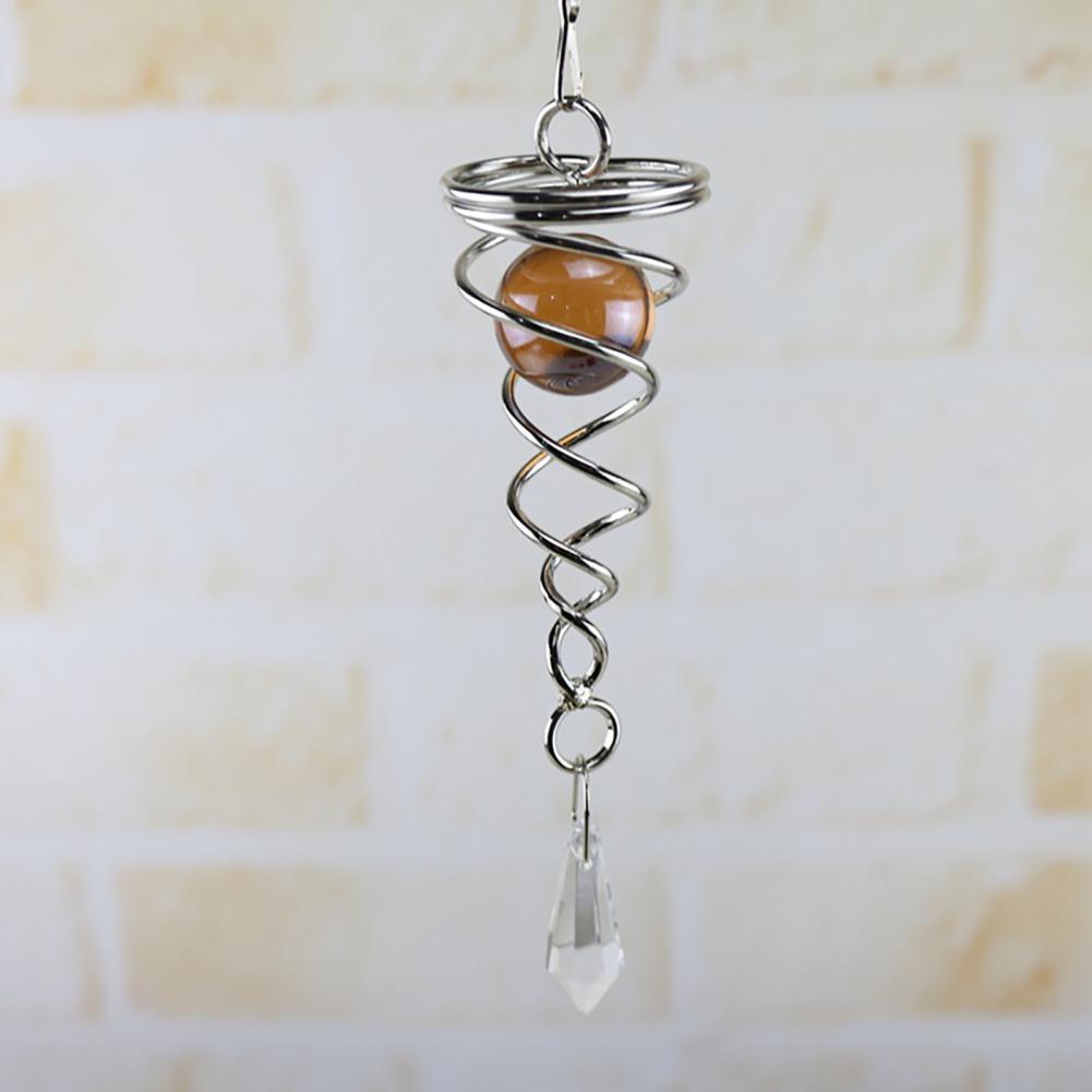 Spiral Rotating Wind Chimes Windows Metal Spiral Tail Stainless Steel Spin Decor For Indoor Outdoor Spinner Wind Chime Decoration Christmas Spinner Crystal Wind Chime