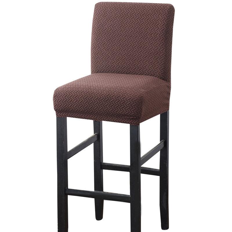 Stretch High-Hoot Bar Stool Chair Cover Polar Fleece Solid Color Bar Cafe Front Desk Restaurant Wedding Chair Protective Cover Stretch Chair Cover For Dining Room Elastic Material Slipcover For Office Chair