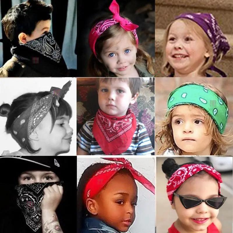 Stunning Print Bandana Hair Bands For Girls ,Women And Kids Unisex Square Scarf Turban Headband Hair Accessories
