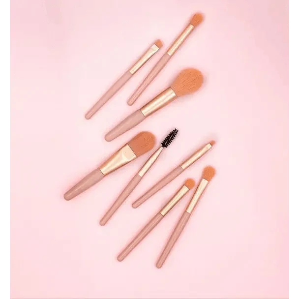Super Luxury Quality Amazing 8Pcs Mini Travel Portable Soft Makeup Brushes Set Cosmetic Powder Eye Shadow Foundation Blush Blending Beauty Make Up Brush Tool