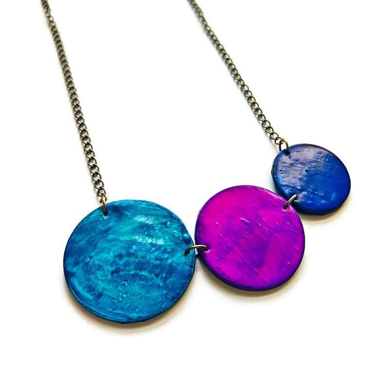 Circle Statement Jewelry Set with Necklace & Earrings