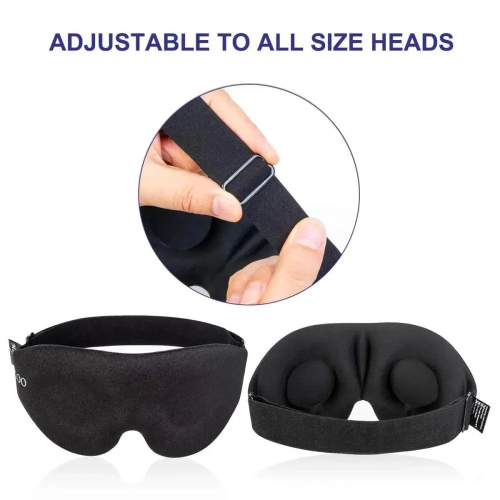 Unique 3D Contoured Cup Blindfold Concave Molded Night Sleep Mask Upgraded Eye Cover With Adjustable Strap Eye Pillow Soft Comfy Eye Shade For Nap Travel Night Shift