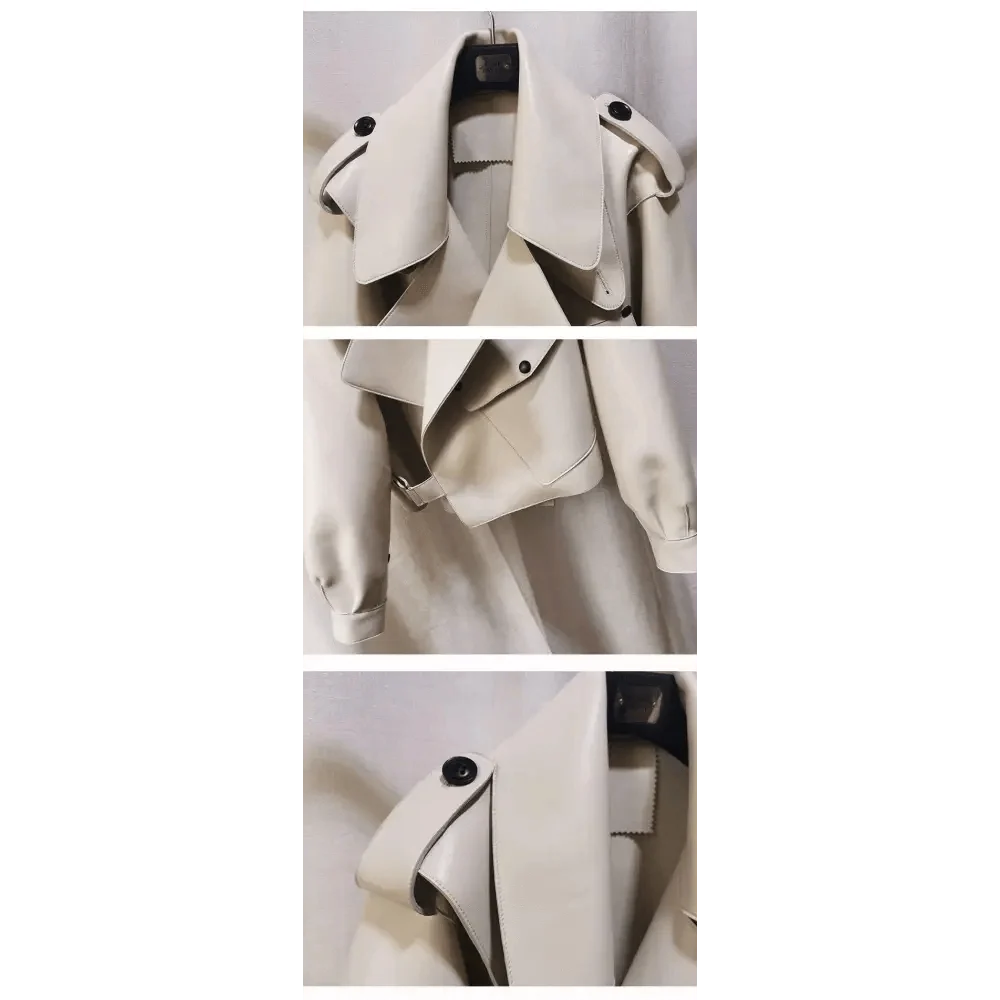 Unique Design Faux Leather Jacket Women Loose Soft Vintage Motorcycle Biker Coat Short Pu Leather Coat Female Punk Autumn Streetwear Outwear