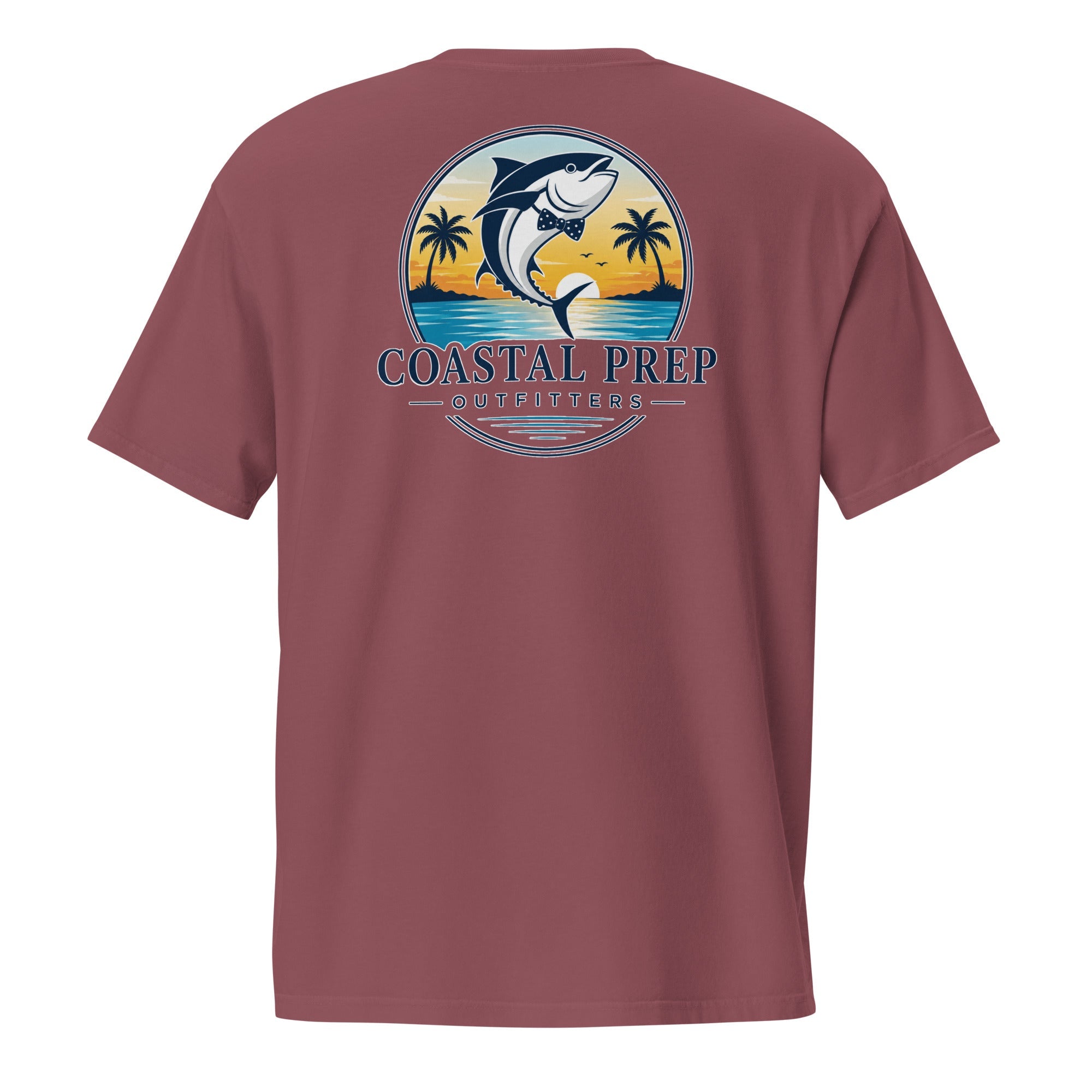 Navy Bow Tie Tuna Pocket Tee | Comfort Colors® Garment-Dyed T-Shirt | Coastal Prep Outfitters